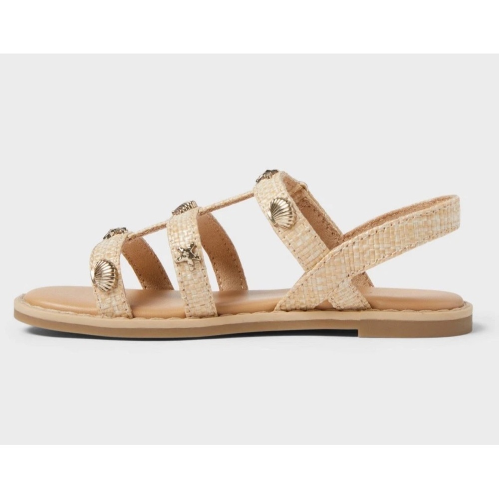 Cat & Jack Toddler Girls Kinsley Raffia Nautical Sandals - Beige - Picture 2 of 3